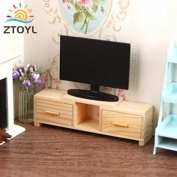 1:12 casă de Păpuși în Miniatură TV Cabinet Stand Masă, Mobilier Model de Living Scena Decor Jucărie Casa Papusa Accesorii
