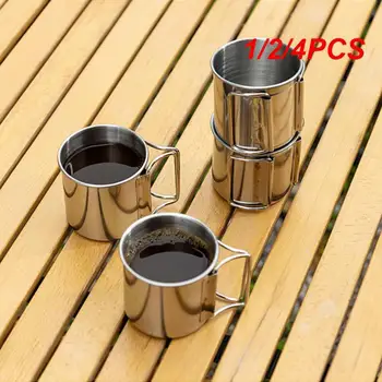 1/2/4BUC Stailess Oțel Camping Cana de Titan Cupa Turistice Tacamuri pentru Picnic Ustensile de Călătorie în aer liber de Gătit Set Vase de Drumeții