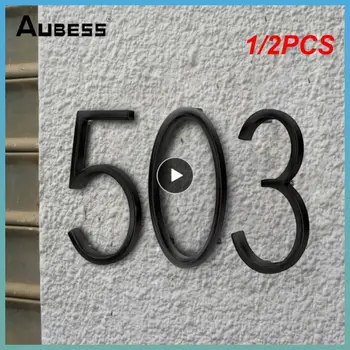 1/2 BUC Adresa Ușa Etichetă Numărul Casei Autocolant Placă de Ușă Semn Numerele Adresa Placa Semn Negru Ușor Pentru a Instala 125mm Moderne