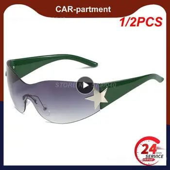 1/2 BUC Supradimensionate Y2K fără ramă de ochelari de soare Femei Bărbați la Modă Înfășurați în Jurul valorii de ochelari de Soare Punk Una Bucata Ochelari de Soare Sport Nuante de Sticlă