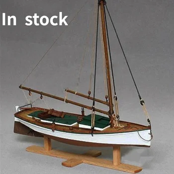 1/35 FLATTLE Barca de Lemn Model DIY Manual Barca de Pescuit Model de Kit de Asamblare Jucarii Baiat Cadou