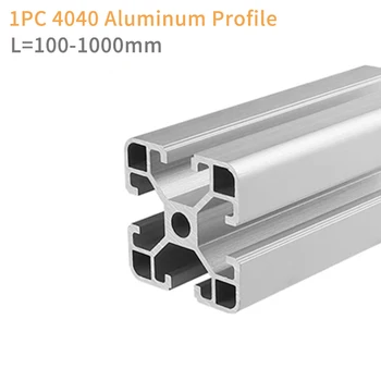 1 BUC 4040 aluminiu profil Standard European Anodizat Extrudare 200 300 400 500 800 1000 mm Lungime Liniară Feroviar Pentru CNC 3D Printer