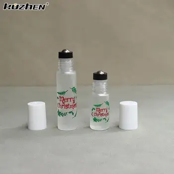 1 buc 5 ml 10ml Tema de Craciun Sticlă Groasă cu Role Sticla de Probă Ulei Esențial Flacoane Cu Bile de Metal de Sticla de Parfum