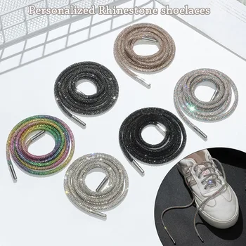 1 BUC Rainbow Diamant Șireturi de Pantofi de Lux Stras Șireturile Șireturi încălțăminte Pantofi Rotund Șiret 100/120/140/160 CM 1 buc DIY Siruri de caractere