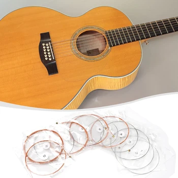 1 Set 12 Corzi Chitara Acustica String Set Oțel Aliaj De Cupru Lichidare Piese Pentru 12-String Chitara Acustica Șir Accesorii