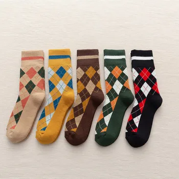 10 Perechi Colorate Paild Mozaic Șosete De Moda Noua Geometrice Personalitate Șosete Coreea De Stradă Harajuku Hip Hop Mijlocul Ciorapi