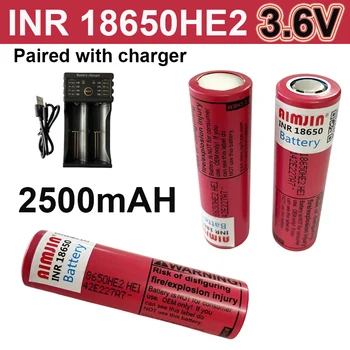 100% Original 18650 HE2 3.6 V Baterie 2500mAh 20A Baterie Reîncărcabilă HE2 18650 Baterie Instrumente
