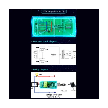 100A PZEM 004T 3.0 Wattmeter+Caz+de Aproape CT Kwh Meter Volt Amp Curent de Test Module pentru Arduino TTL COM2/COM3/COM4