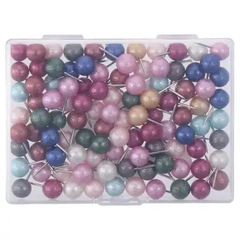 100BUC Cap Rotund Push Pins Rechizite de Birou Perla din Plastic Bord Plută Ținte Multi-Color Decorative Pioneze