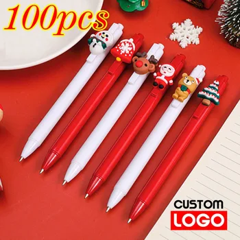 100buc Crăciun, Cadou Stilou Personalizat Logo-ul Neutru Semnătura Pen Litere Gravate Numele Papetărie de Birou Pix en-Gros