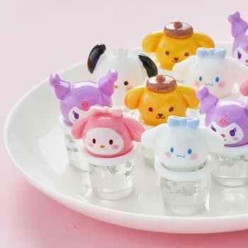 10buc Anime Kawaii Sanrio Transparent Cana de Apa 3D Rășină Patch-uri Creative Drăguț Crema Lipici DIY Caz de Telefon Decor Accesorii Bijuterii