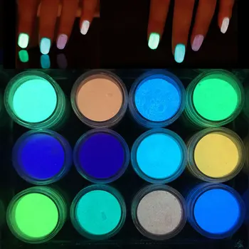 10g/Sac Luminos de Praf Nail Art Glitter Strălucire În Întuneric Fluorescente Fosfor Pigment de Lungă Durată Manichiura Fard de Ochi de Neon Praf &&