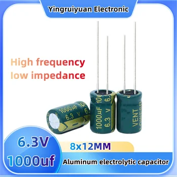 10pcs6.3V 1000uF aluminiu electrolitic capacitor6.3v frecvență joasă de Înaltă rezistență din aluminiu electrolitic condensator 8x12