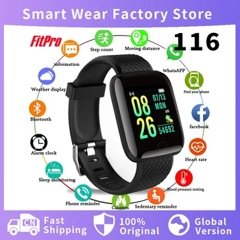 116 Plus Ceas Inteligent Bărbați Femei Sport Smartwatch Tensiunii Arteriale Bluetooth Monitor De Ritm Cardiac Tracker Memento Somn