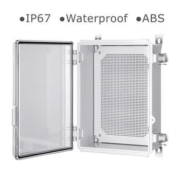 14.6*10.6*5.9 Cm rezistent la apa Cutie de borne Cu ABS Placă de Montaj Perete Interior Usa cu Balamale Gri/Capac Transparent Caz
