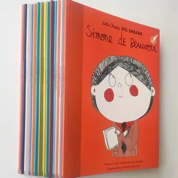 14PCS/Set Mic de Oameni Mari Vise de Copii limba engleză Carte cu poze Biografie a unui Băiețel de Educație Timpurie Paperback