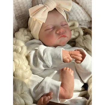 19inch Renăscut Baby Doll Adormit Levi Copil Nou-născut 3D Skin Pictata cu Vene Vizibile Real în Căutarea păpușă Păpușă Bebe Renăscut