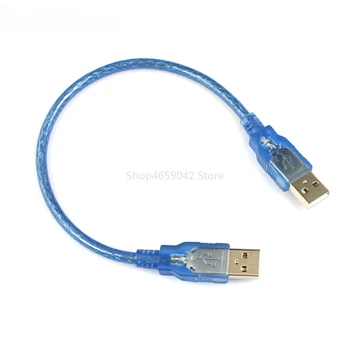 1buc Lungime 30cm USB 2.0 Cablu de Extensie Transparent Albastru mascul La Mascul USB prelungitor Cablu