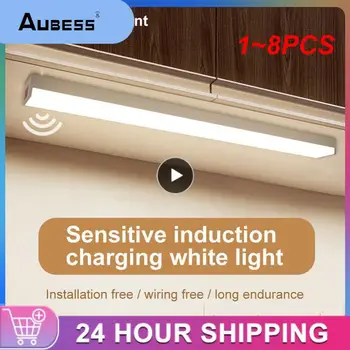 1~8PCS 10-40cm Bar de Lumina Senzor de Mișcare CONDUS În Cabinetul Lumini USB Reîncărcabilă Estompat de Iluminat pentru dulap dulap coridor