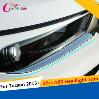 2 buc/set ABS Faruri Autocolant Accesorii Auto Frontal, Lumini Tapiterie Coperta pentru Noul Hyundai Tucson 2015-2018 Autocolante Auto