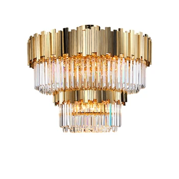 2 Strat Moderne Cristal Rotund de Argint, de Aur Designer Lamparas De Techo LED Lumini Plafon.Plafonul De Lumină.Lampă De Tavan Pentru Hol
