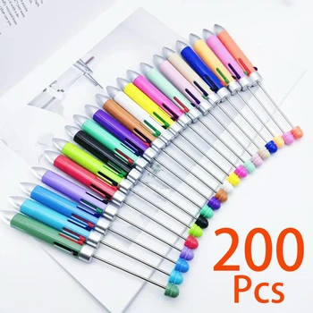 200pcs de Afaceri 4 Culori Margele Pen DIY Margele Pixuri Multi-culoare Plastic Pix Pixuri Cadou