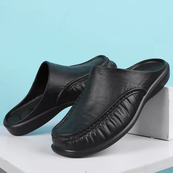 2023 noi de Vara noi bărbați papuci EVA material Confortabil de birou Acasă plaja casual în aer liber cu dublă utilizare plus dimensiune negru dimensiune 40-47