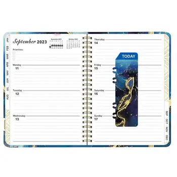 2023 Planificator Agenda Notebook Cu PVC semn de carte Hardcover Double-Wire Spirală Jurnalul Notebook Planificator Săptămânal Datat ianuarie 2023