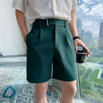 2023 Stil coreean Vara Direct Costum pantaloni Scurți pentru Bărbați Îmbrăcăminte Simplă Slim Fit Afaceri Uzura Formale Respirabil Scurt Homme E139