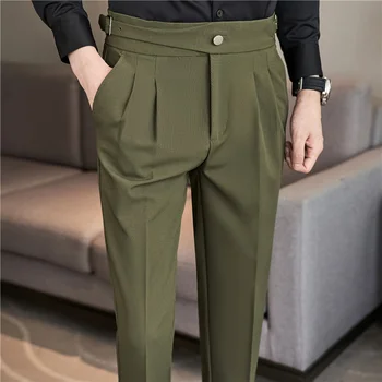 2023 Toamna Iarna Gros de Lână, Pantaloni pentru Bărbați, Casual Moda Rochie de Afaceri Slim Fit Birou Sociale Pantaloni Pantalon Homme