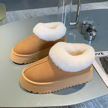 2024 Iarna de Iarna pentru Femei Shaggy Chelsea Cizme de Lux Alunecare În Grosime Papuci Femei Designer Cald Acasă Pantofi de Zăpadă