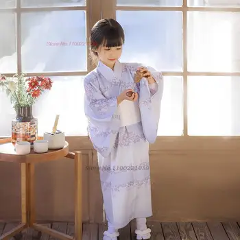 2024 tradiționale japoneze kimono dress floarea națională a imprima copii kimono japonez yukata etapă de performanță costum