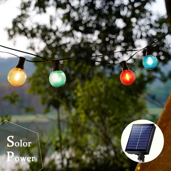 21Meters Șir LED Becuri RGB G40 Exterior Impermeabil IP44 Energie Solara Ghirlanda Decor Pentru Grădină Petrecere de Nunta de Iluminat
