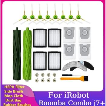 22BUC Înlocuitor Pentru Irobot Roomba Combo J7+ Aspirator de Cauciuc, Perii, Filtre Perie Laterală Mop Pânză de Sac de Praf