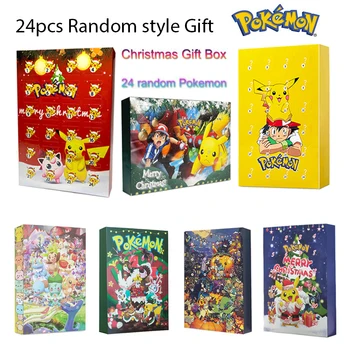 24BUC/cutie Pokemoni Cifre de Crăciun 2023 Advent Calendar Cutie Figura Reale Pikachu Figura Anime Jucarii pentru Copii Pokemon Cutie de Cadou