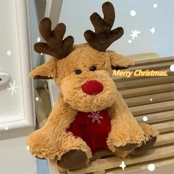 25cm Crăciun Ren Eșarfă de Pluș Umplute Papusa Jucării Canapea Acasă Decorare Cadouri pentru Copii 2024 Anul Nou Decor Accesorii