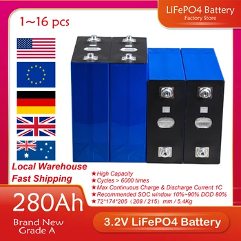 280AH 3.2 V Lifepo4 Baterie Reîncărcabilă Baterie 12V 24V 48V Battery Pack pentru RV Golf Bărci de Energie Solară