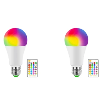 2X E27 Lampa de Control Inteligent LED RGB Lumina Estompat 7W RGBW LED Lampă de Colorat Schimbare Bec LED Lampada RGBW Alb