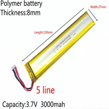 3.7 V baterie litiu-polimer de 3000 mah alungit acumulator este potrivit pentru jucător de navigație echipament de localizare 8027130