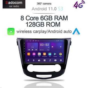 360 6G+128G DSP Android 10 Radio Auto Pentru Nissan Qashqai 2 J11 X-Trail xtrail X Trail T32 2013-2017 CarPlay 4G LTE GPS RDS Stereo