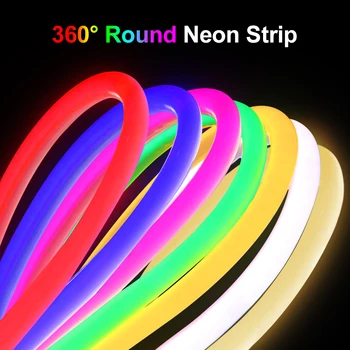 360 de Grade de Iluminare Neon Banda Led 220V 30M 50M 100M rezistent la apa Neon Led Banda de Silicon Tub Flexibil în aer liber, Cameră de Decorare