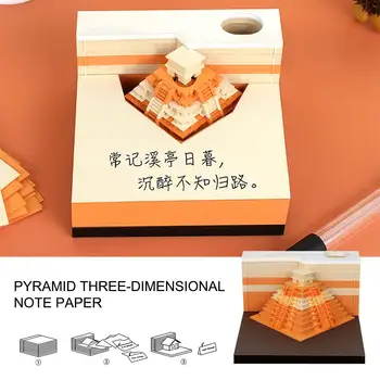 3D Notepad Cu Luminat Piramida 3D Memo Pad Bloc Retro Hârtie de Crăciun Birouri de Arhitectură note Note Cadou de Ziua U6A9