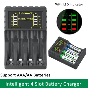 4 Sloturi Încărcător de Baterie Pentru AAA/AA Reîncărcabile Aluat Incarcator Cu Indicator LED Cablu de încărcare Pentru aa/aaa Ni-MH/Ni-Cd Baterii