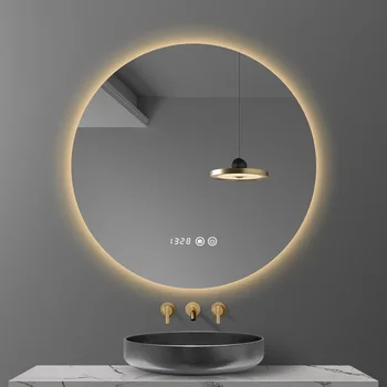 40/50/60CM Rotunde Smart LED Oglinda de la Baie de 3 Culori de Iluminare Reglabilă Cu Dezaburire Decorative Mirrorg Pentru Hotel Dormitor