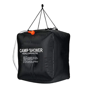 40L Duș Sac Încălzită Solar Duș Pungă etanșă Pentru Camping în aer liber Camping Turism Negru
