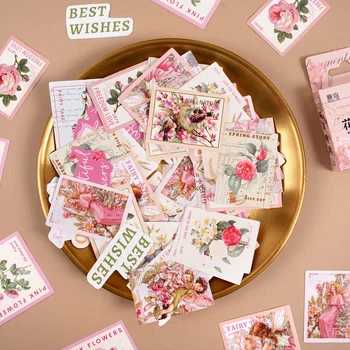 46Pcs Mini Cutie Flori Autocolante Minunilor Decor Floral Romantic Adeziv Rechizite Școlare Materiale Album 4CM