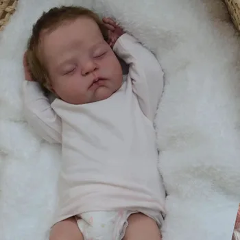 48CM Renăscut Papusa Terminat de Nou-născut Copil de Dormit 3D Realiste Piele Pictata cu Vene Vizibile Muñecas Bebe Renăscut