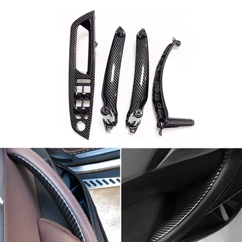 4BUC Auto Interior Fereastra de Ridicare Panou Comutator Mâner Portieră Trageți Capacul Ornamental pentru BMW E70 E71 E72 X5 X6 2007-2014 Fibra de Carbon