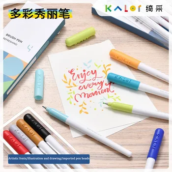 4Colors/Set Kalor Perie Stilou Kawaii Soft Touch Desen Pictura Canetas Graffiti Practica Caligrafie Incepator Artă