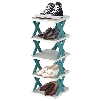 5 Niveluri care pot fi Stivuite Pantofi Organizator Flexibil de Economisire de Spațiu Vertical Pantofi de Depozitare Rack Usor de asamblat Dulap Pantofi-Raft de Plastic